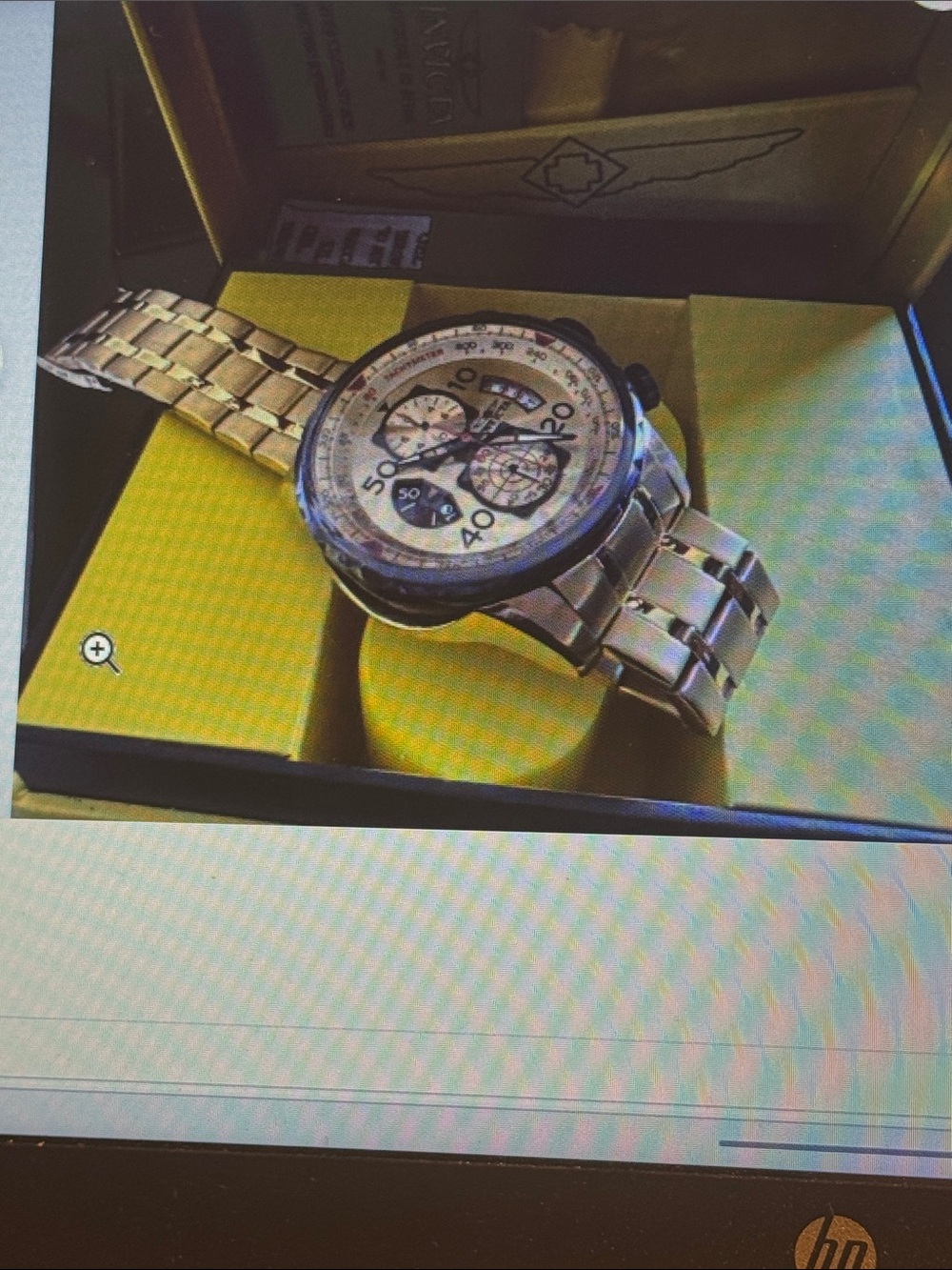 Men's Invicta 17205 aviator chronograph Gold-Tone watch